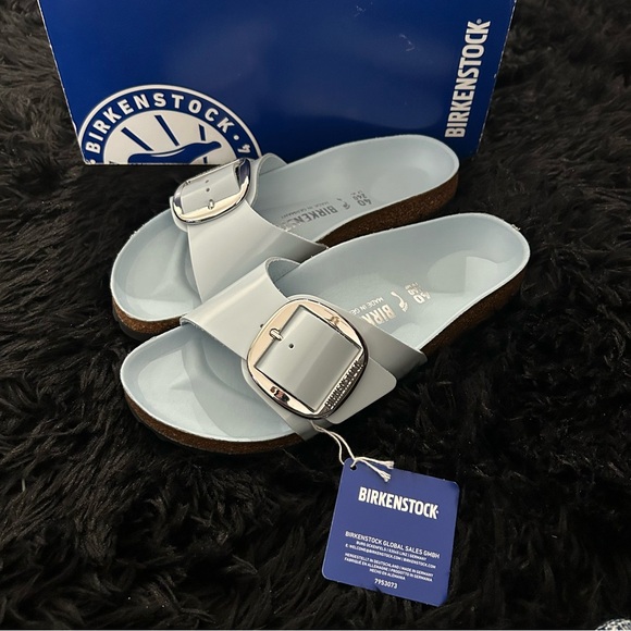 BIRKENSTOCK Madrid Big buckle blue leather sandals slippers slides shoes eur 40 - Picture 2 of 8